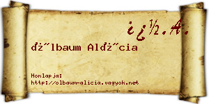 Ölbaum Alícia névjegykártya